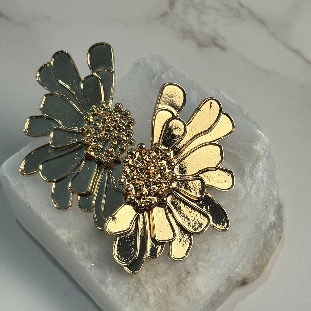 Golden Flower Earrings